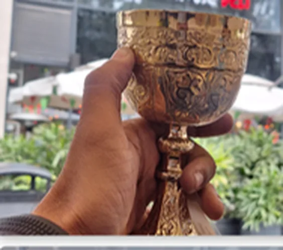 Decorative handmade brass harmony bell and metal décor piece from an Indian manufacturer